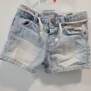 Zara Kids Light Blue Denim Shorts with Rope Belt